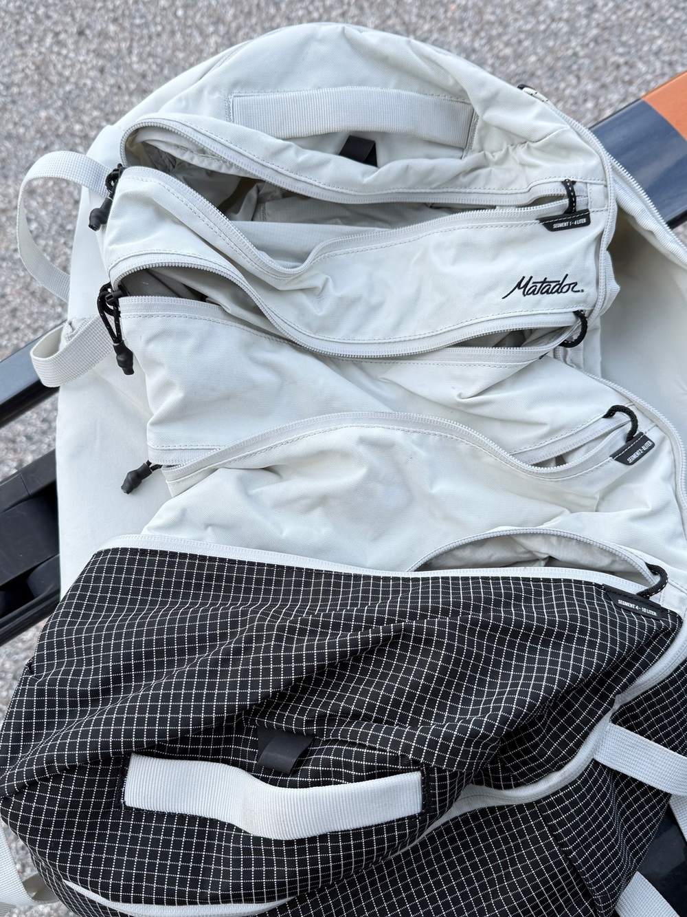 White and Black Packable Travel Backpack